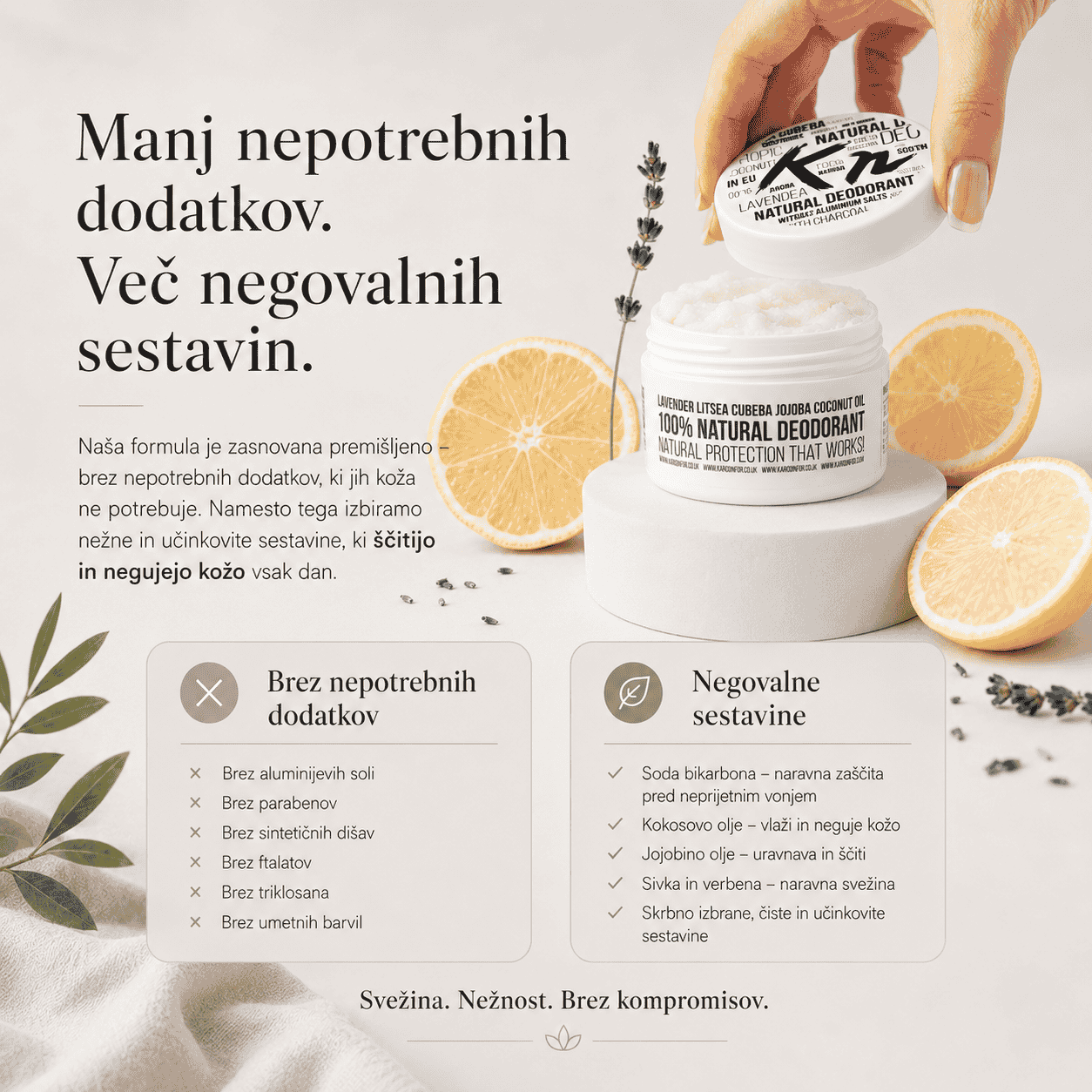 Kn naravni deodorant naravne sestavine